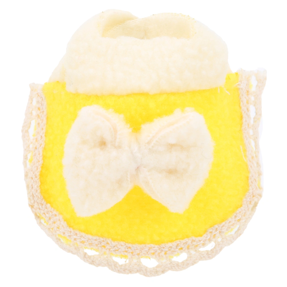 Hamster Cloak Outfits with BowKnot Soft Fleece Mini Pet Clothes for Small Animal(Yellow S)