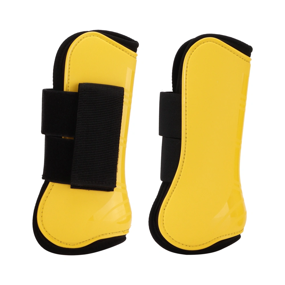 Horse Tendon Boots 4 PCS Protective Comfortable and Adjustable Boots for Horse JumpingYellow Set of 2 Front Leg Boots (M)