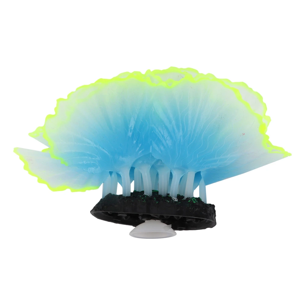 Fish Tank Fluorescent Lettuce Coral Decoration Simulation Marine Plants Aquarium Landscaping DecorationBlue