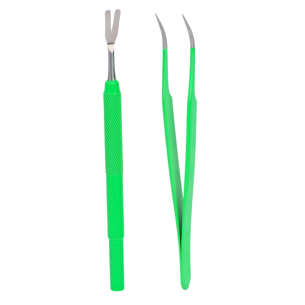 Tick Remover Kit Tick Remover Tweezers Stainless Steel Cat Flea Tweezers Green Dog Louse Clip for Pets