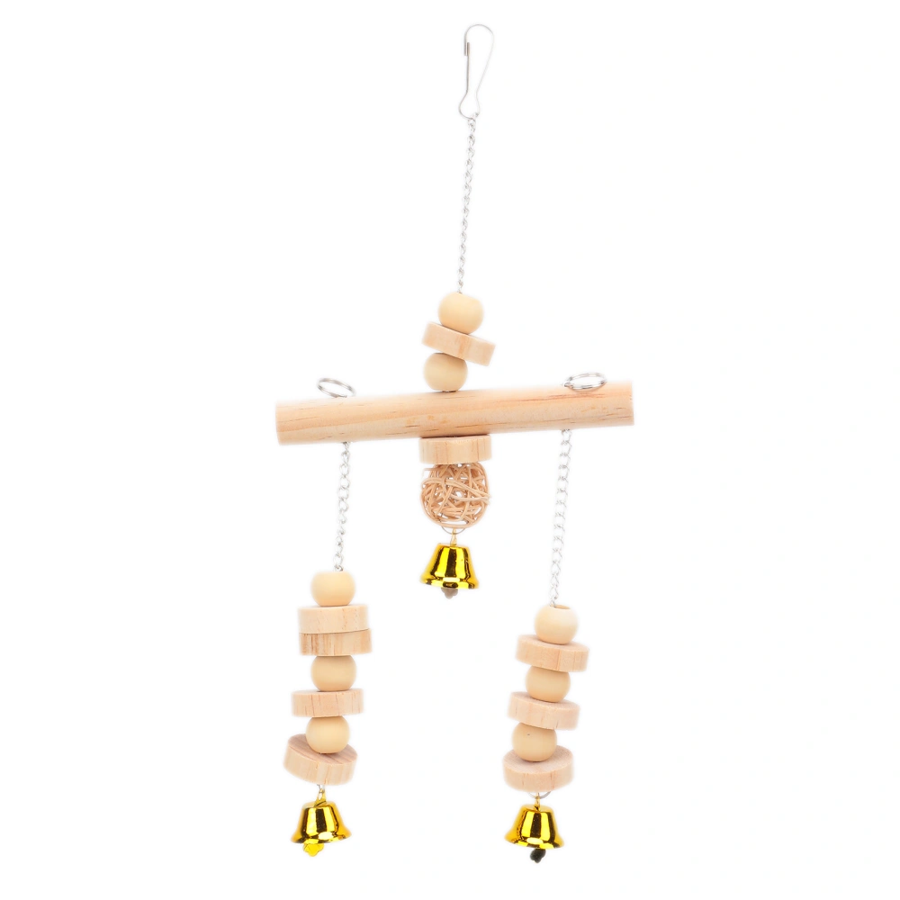 Bird Swing Toy Hanging Swing Bells Chew Toy for Parrots Mynahs Macaws and Other Small Birds