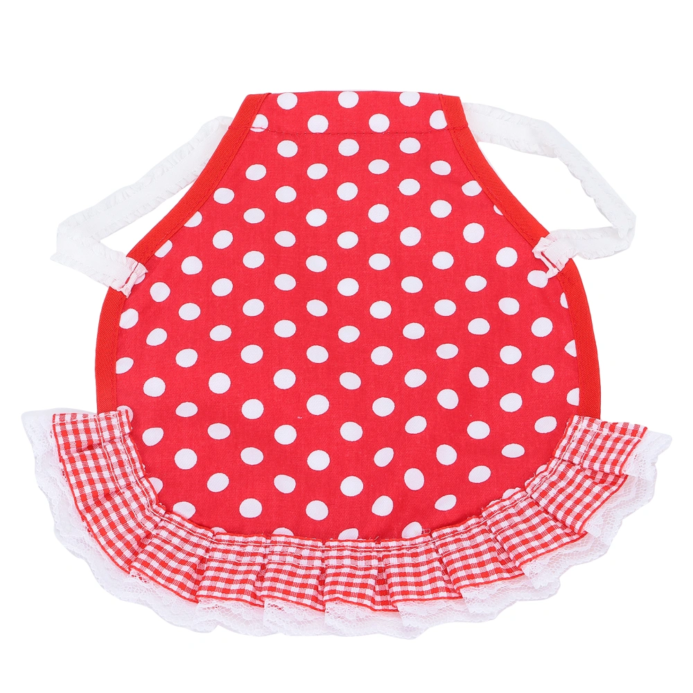 Chicken Vest Beautiful Elastic Lace Pet Back Protection Apron for Chicken Ducks GoosesRed and White Dots