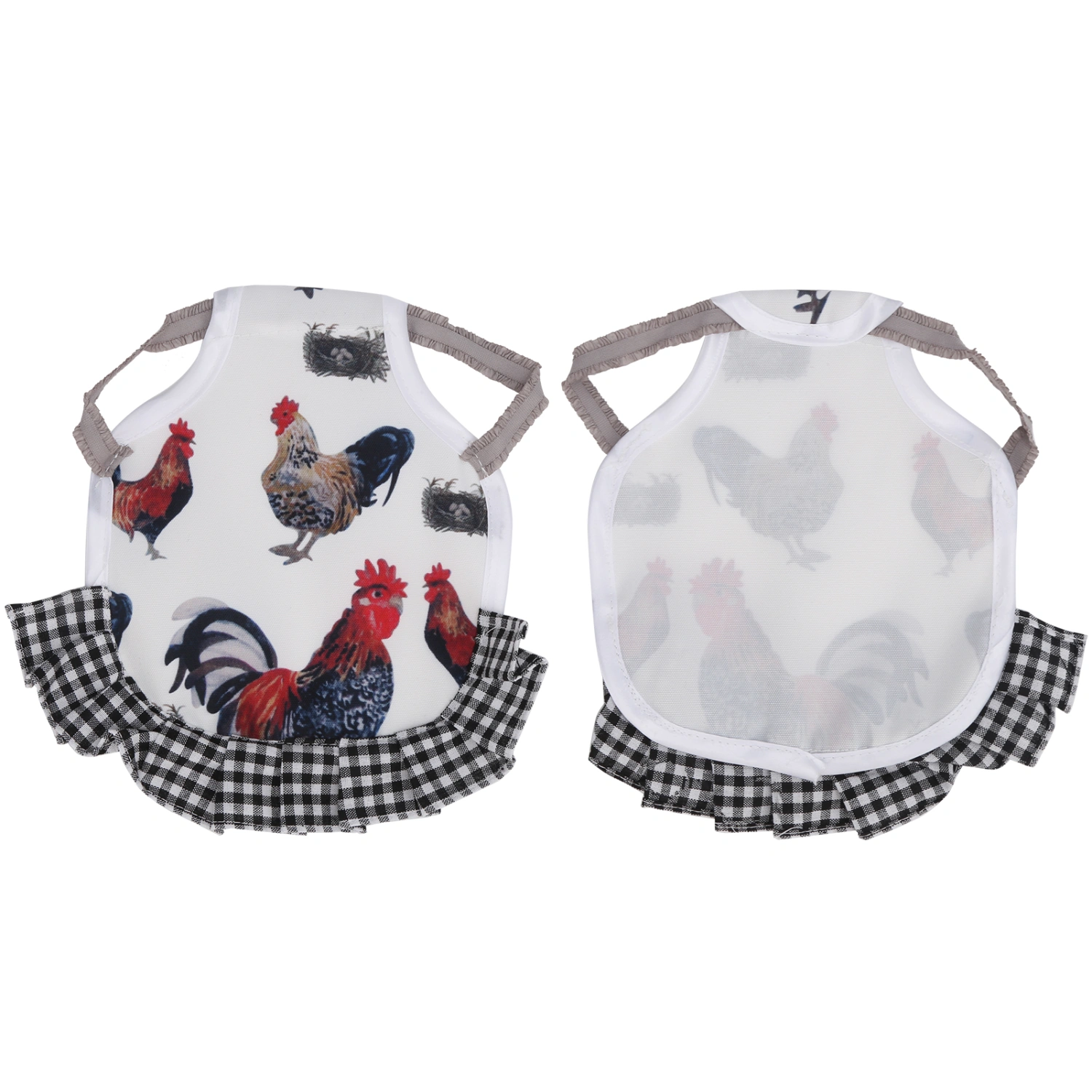 Chicken Saddle Standard Chicken Saddle Hen Apron Feather Fixer Wing Back Protector for PoultryType C Black Border