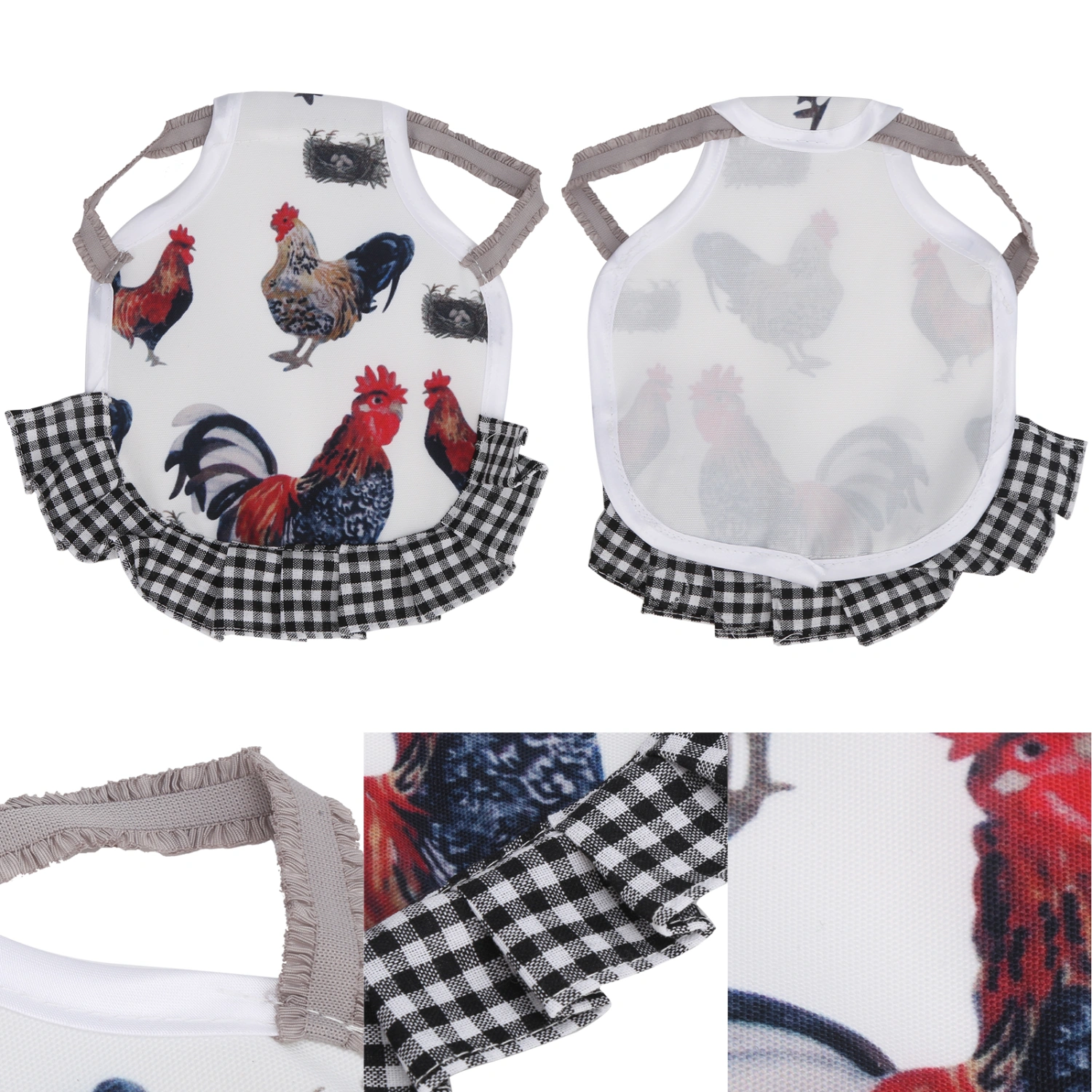 Chicken Saddle Standard Chicken Saddle Hen Apron Feather Fixer Wing Back Protector for PoultryType C Black Border