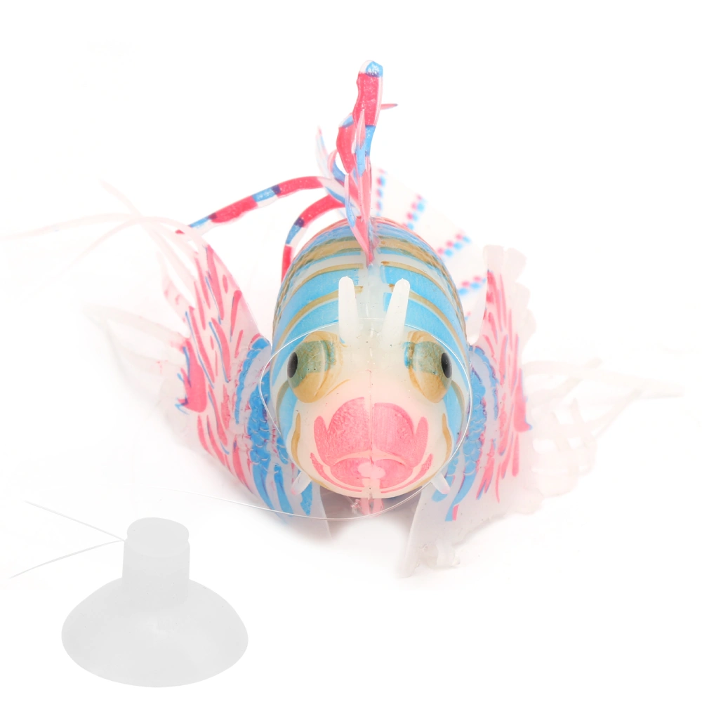 Lifelike Silicone Artificial Glowing Fish with Suction Cup for Aquarium Tank DecorationPink Blue