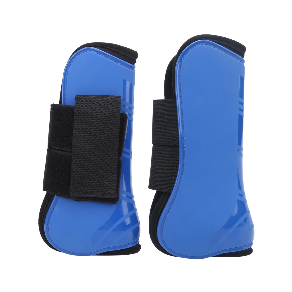 Horse Tendon Boots PU Thicken Shell Boots Horse Leg Protection for Jumping Riding CompetitionBlue L Front