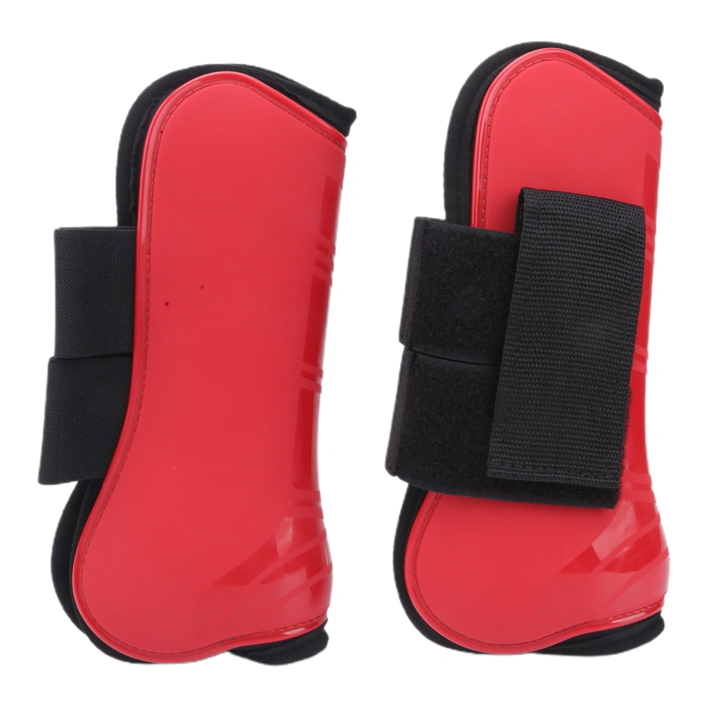 Horse Tendon Boots Horse Riding Fetlock Protectors PU Shell Horse Tendon Protection BootRed Front XL