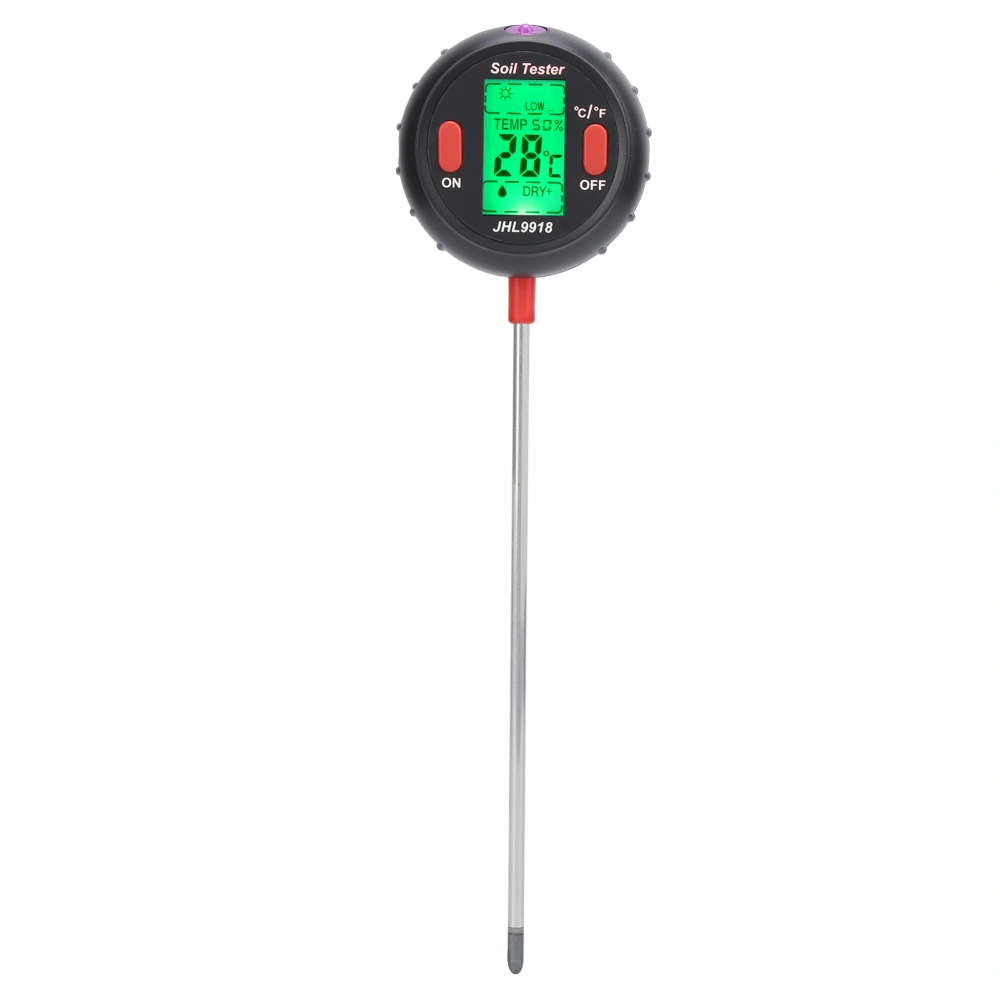 Soil PH Tester 5‑in‑1 Soil Moisture Meter for Plants Temperature Sunlight for Gardening Greenhouse