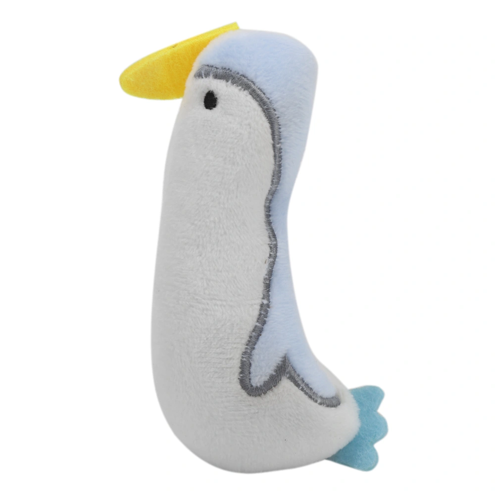 Animal Shape Pet Plush Chew Toy Small Cat Catnip Filled Playing Teething Bite ToysBlue White Penguin