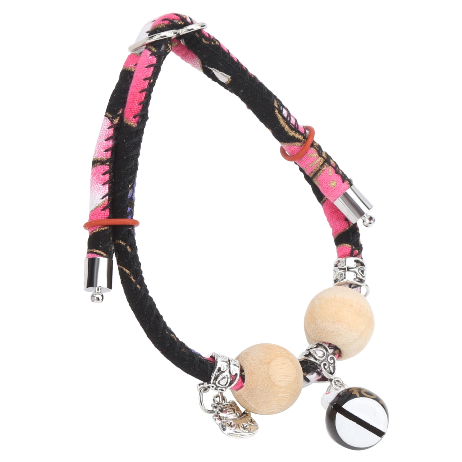 Rabbits Decoration Collar Adjustable Collar with Bell and Pendants for Small AnimalsBlack Cartoon Bell M