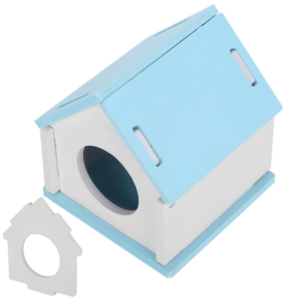 Wooden Hamster Fun House Hut Hamster Summer Assembled Cooling Cabin Pet AccessoryBlue