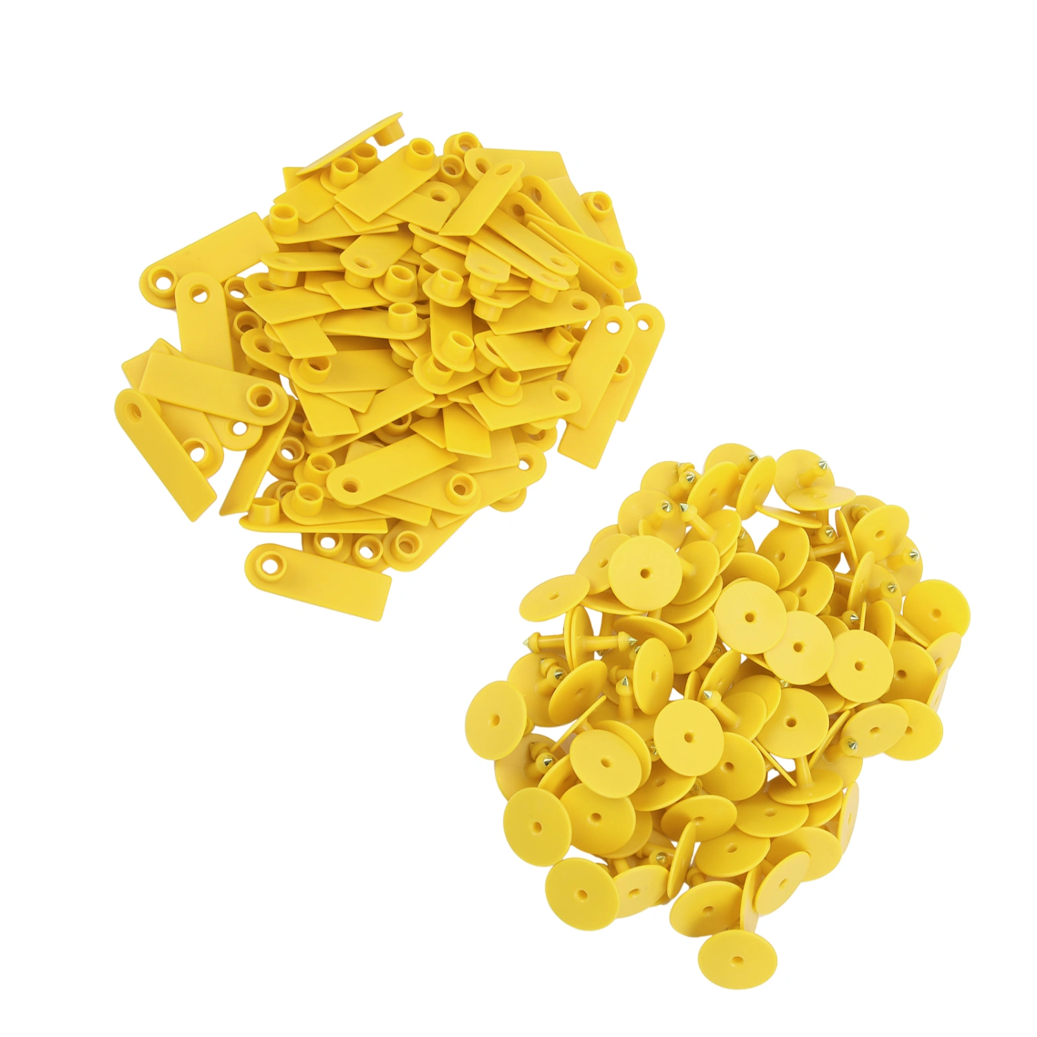 100pcs Animal Blank Ear Tags Goat Sheep Pig Livestock TPU Ear Tags for Farm AnimalsNo Letters, Yellow