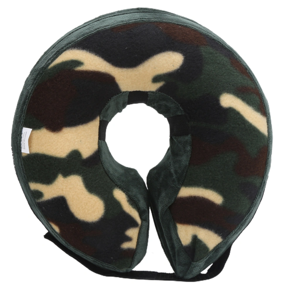 Inflatable Protective Collar Pet Adjustable Wound Surgery Recovery Safety Neck CollarCQLQ06 Camouflag with Hook and Loop Strap L