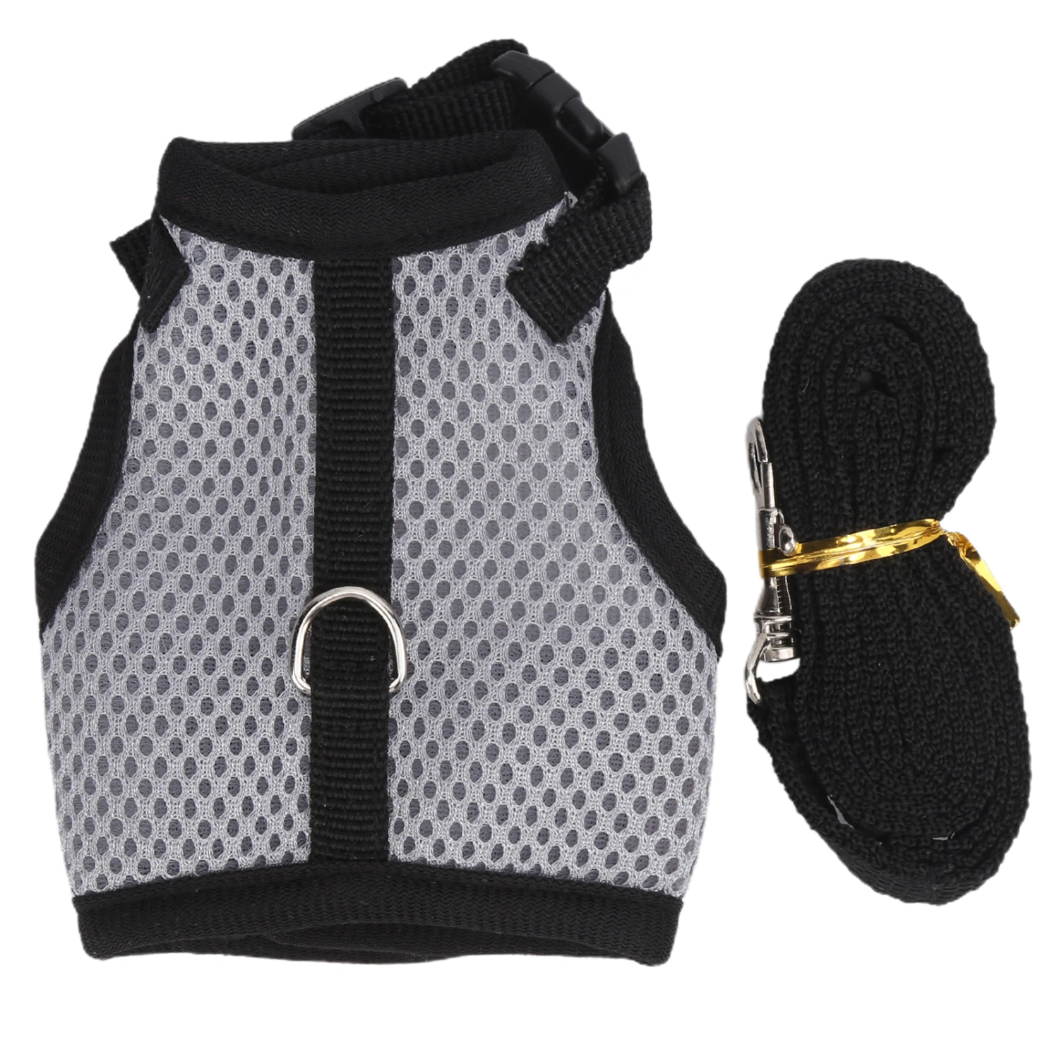Small Pet Mesh Breathable Traction Chest Back Harness for Pig Guinea Pig Pet SupplyS Gray