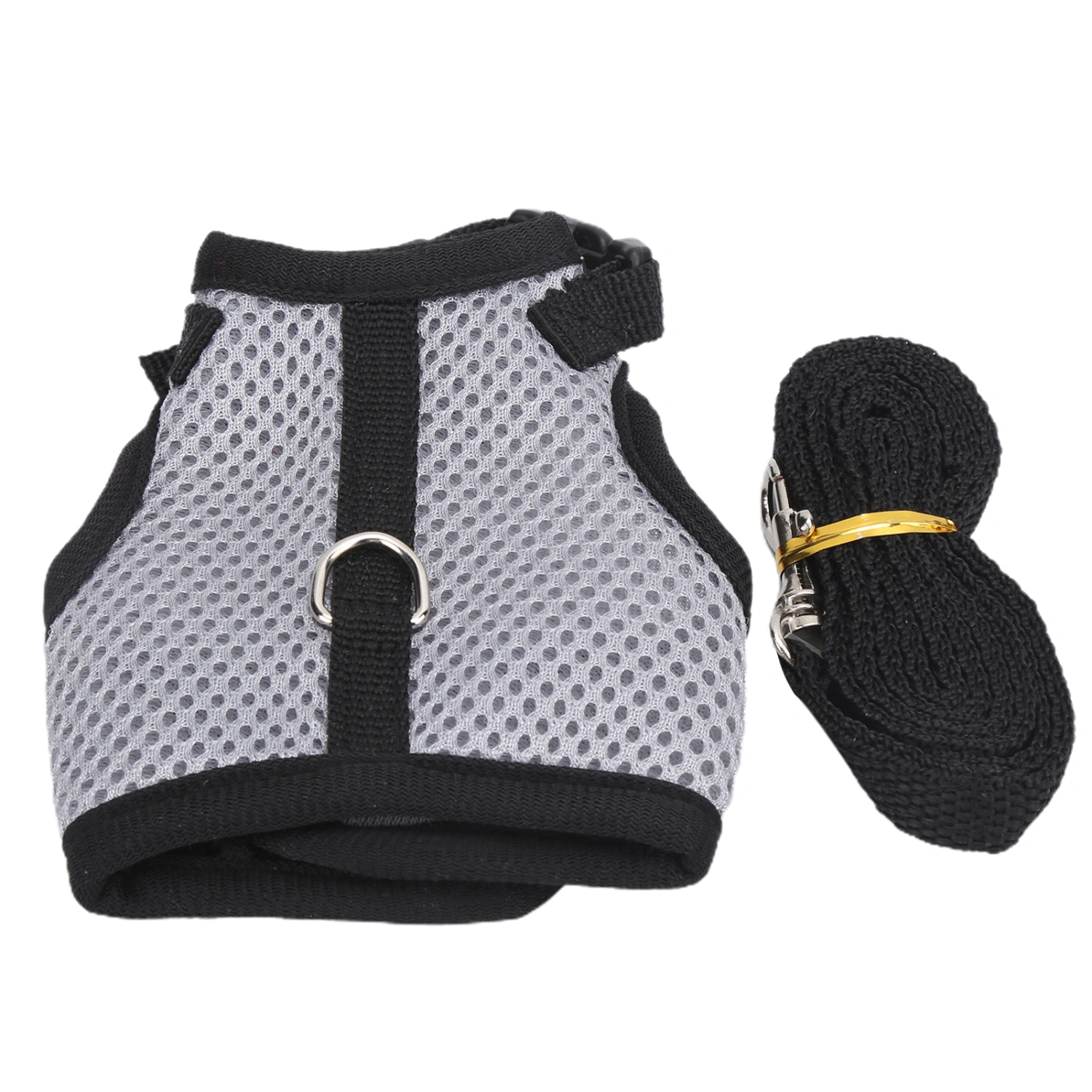 Small Pet Mesh Breathable Traction Chest Back Harness for Pig Guinea Pig Pet SupplyS Gray