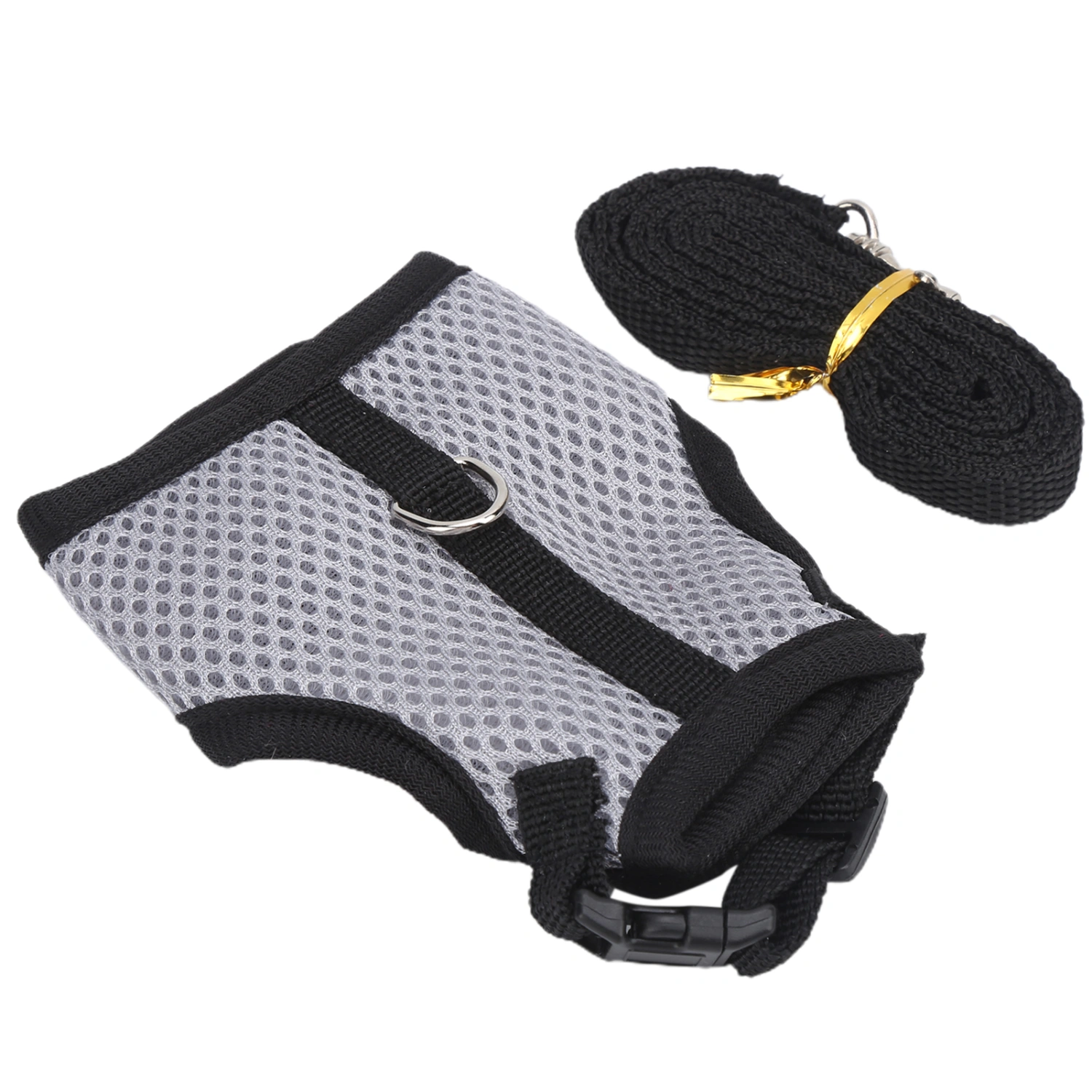Small Pet Mesh Breathable Traction Chest Back Harness for Pig Guinea Pig Pet SupplyS Gray