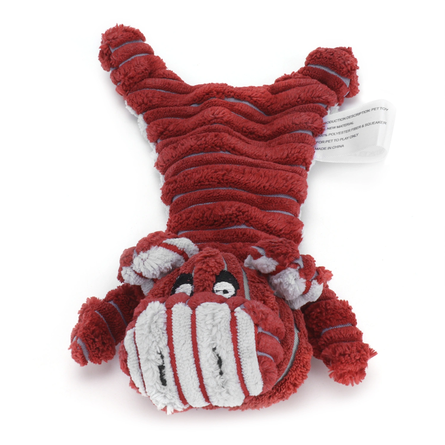 Pet Vocal Toy Corduroy Puppy Cat Biting Training Interative Plaything for Small Medium DogRed