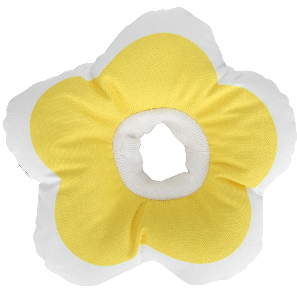 Flower Shaped Pet Recovery Elizabeth Collar Waterproof Cat AntiLicking Collar Pet Supply(Yellow L)