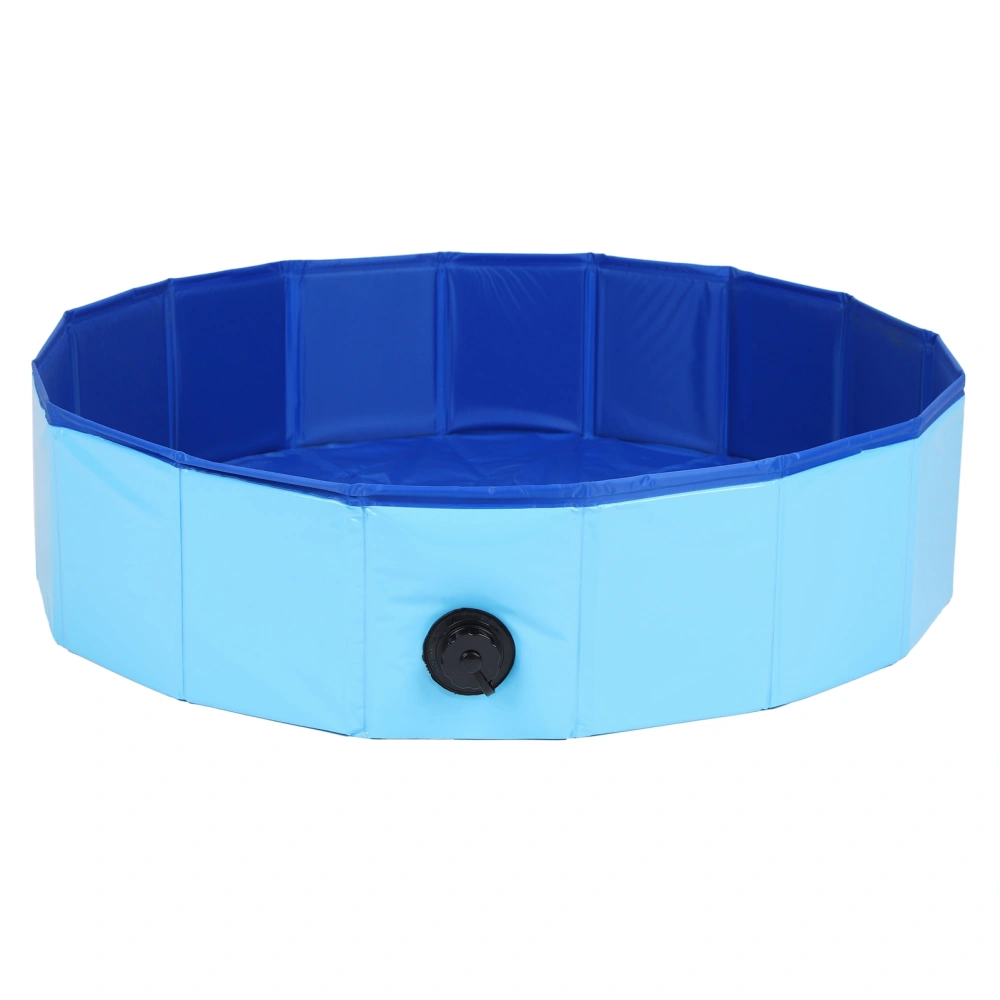 Foldable Pet Pool Plastic Collapsible Dog Bath Tub for Puppy Small Cats Outdoor/Indoor UseBlue 80 x 30cm / 31.5 x 11.8in