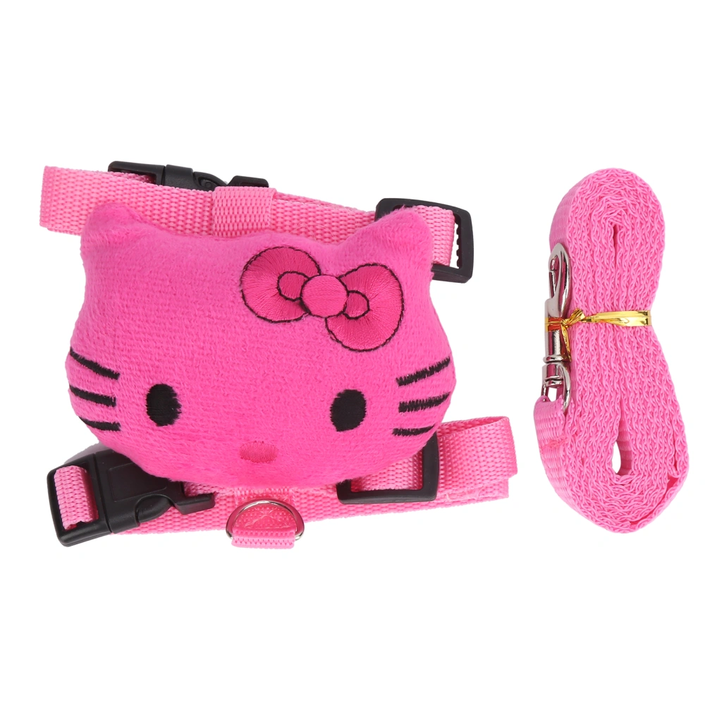 Rabbit Adorable Pink Cat Leash Harness Chest Back Set for Small Pet Pulling WalkingPink KT Cat L