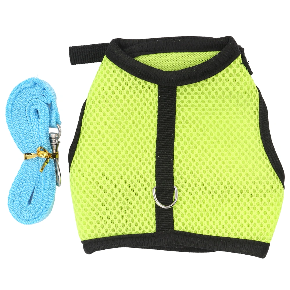 Pet Mesh Traction Harness Chest Back with Leash for Rabbit Guinea Pig Pet SuppliesS Green