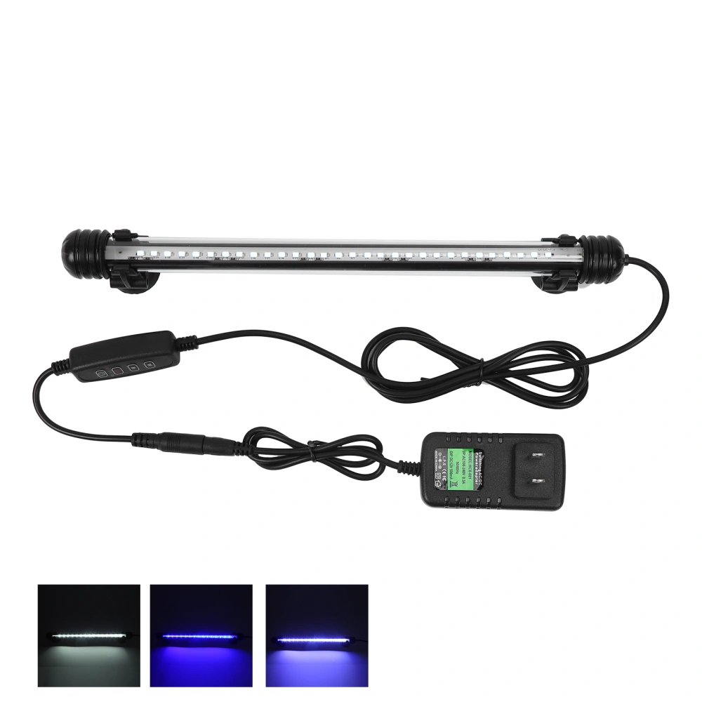 Aquarium Submersible LED Light Fish Tank 3 Light Modes Waterproof Light 100‑240VATL-30A US Plug