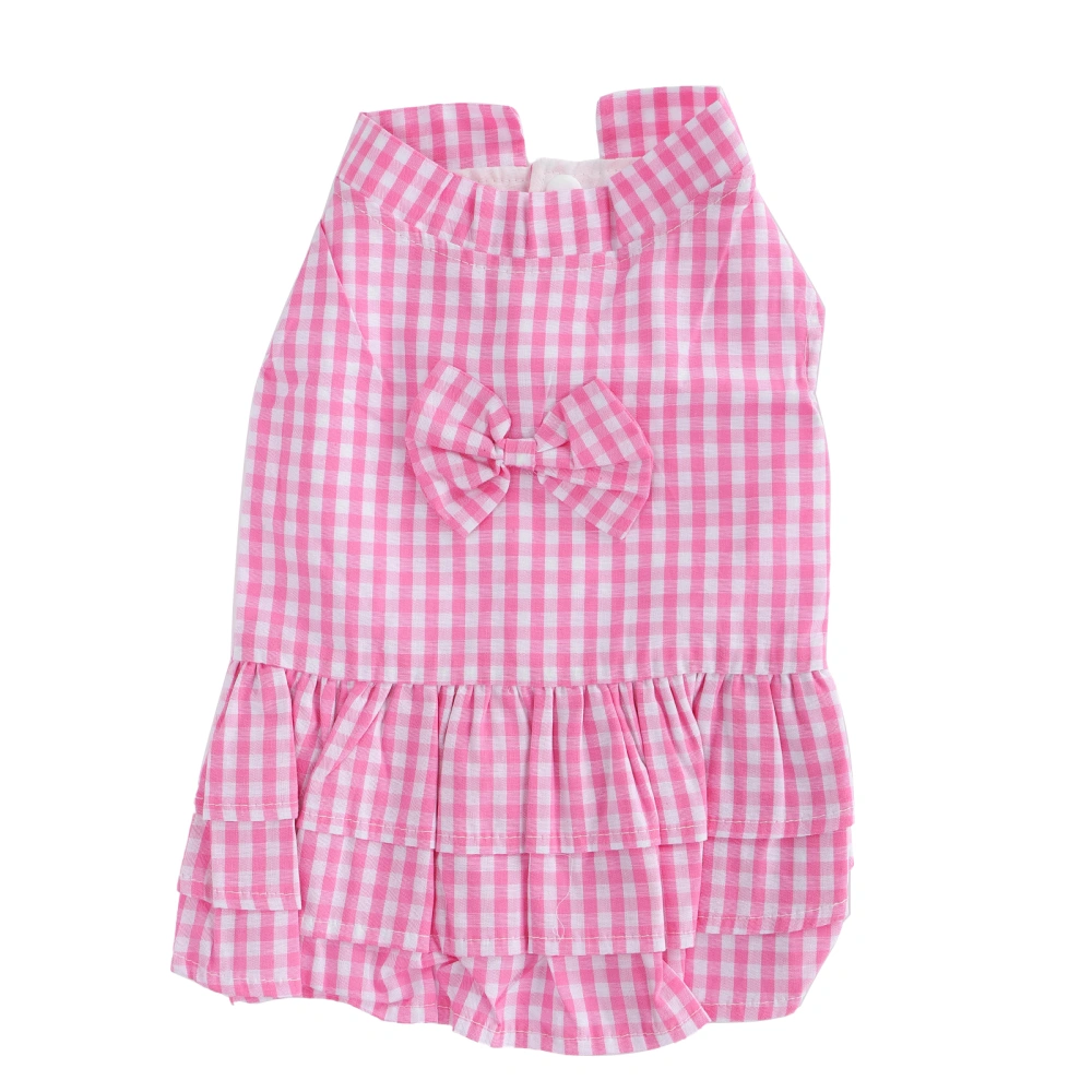 Pet Summer Clothes Dog Polyester Sleeveless TShirt Mini Skirt Pink BowKnot Dress(XZD222 Pink M)