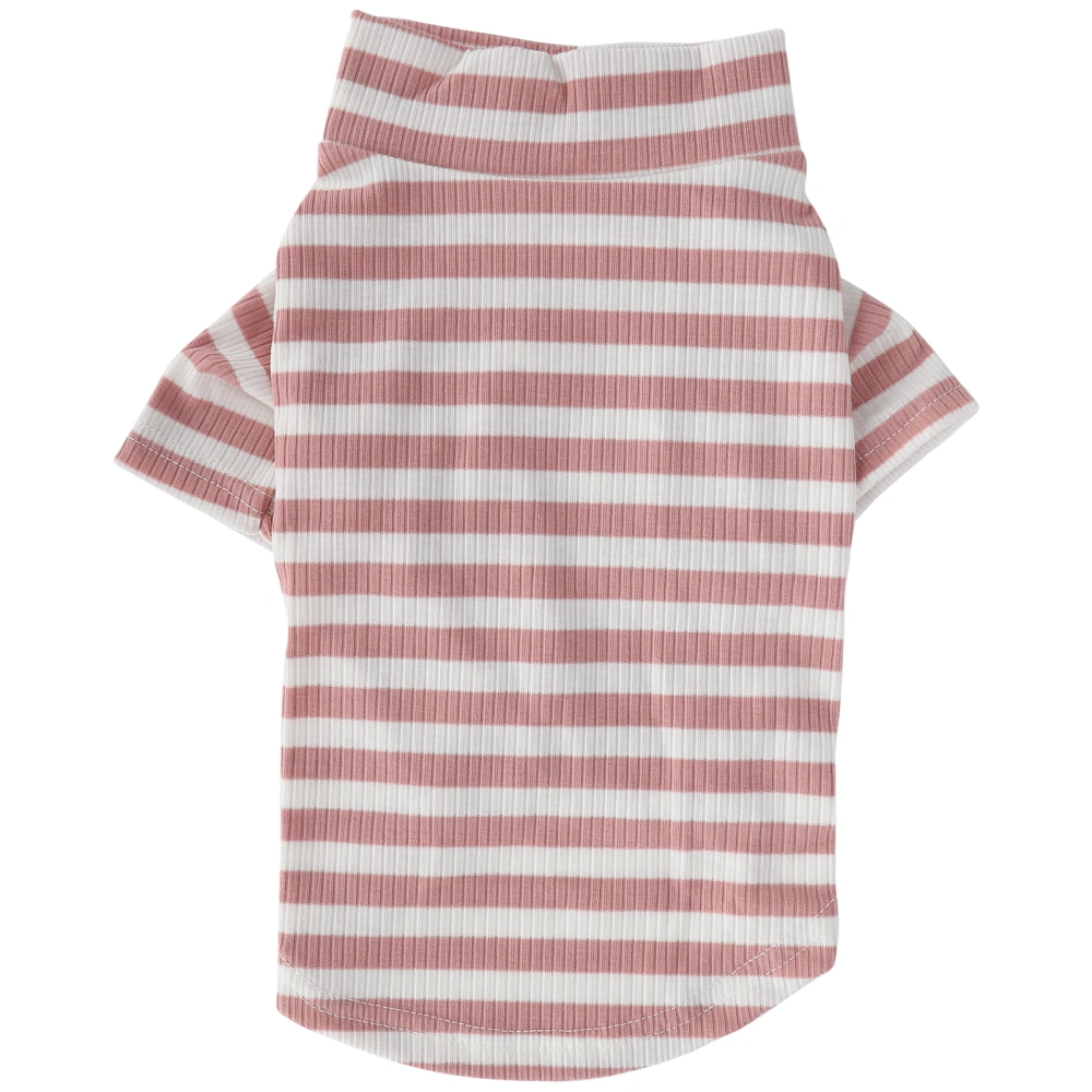 Pet Cotton Striped Shirt Dog Little Pig Cat Breathable Tee Shirts Soft Puppy ClothesPink and White Stripes M