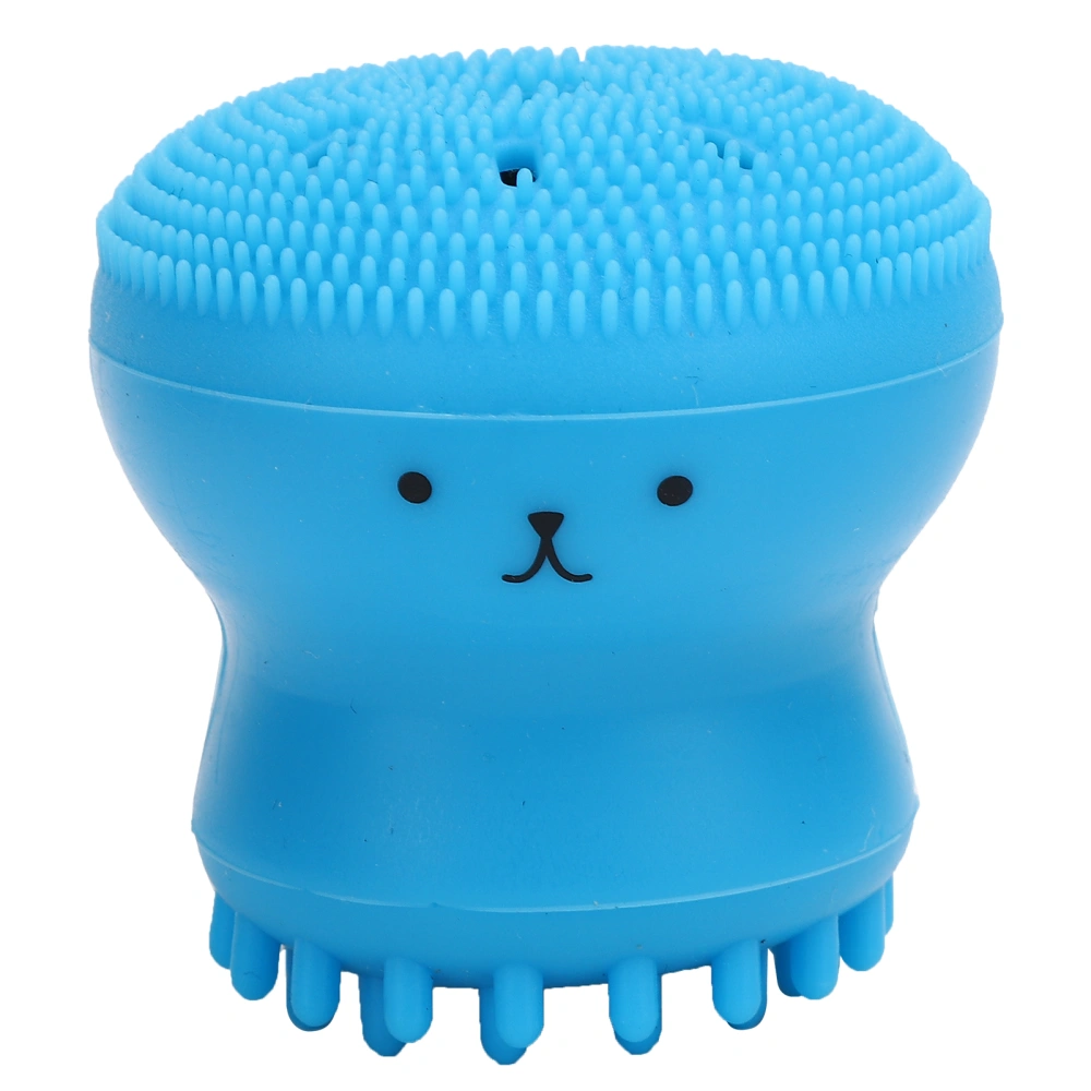 Dog Bath Brush Cat Rubber Soft Foaming Bath Brush Shower Scrubber with Shampoo DispenserBlue Bubble Brush