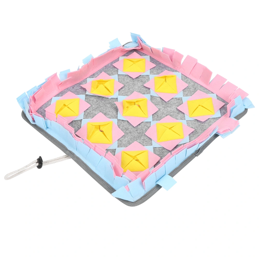 Pet Sniffing Mat Square Shaped Training Slow Eating Anxiety Release Mat for Pet Dog PigPink