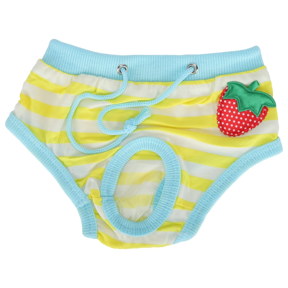 Pet Pigs Physiological Pants Strawberry Pattern Pigs Sanitary Underwear Reusable DiapersYellow S