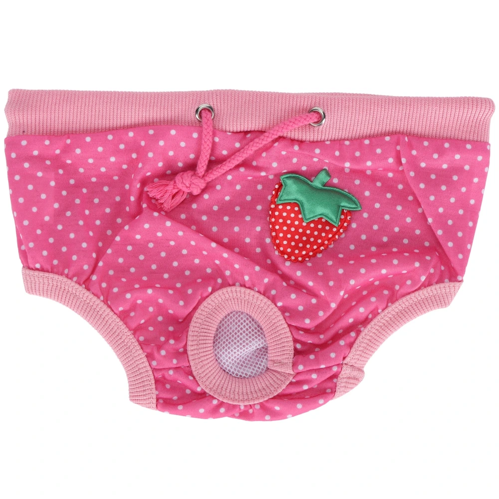 Pet Pigs Physiological Pants Strawberry Pattern Pigs Sanitary Underwear Reusable DiapersPink S