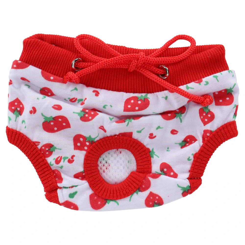 Pet Pigs Physiological Pants Strawberry Pattern Pigs Sanitary Underwear Reusable DiapersWhite M