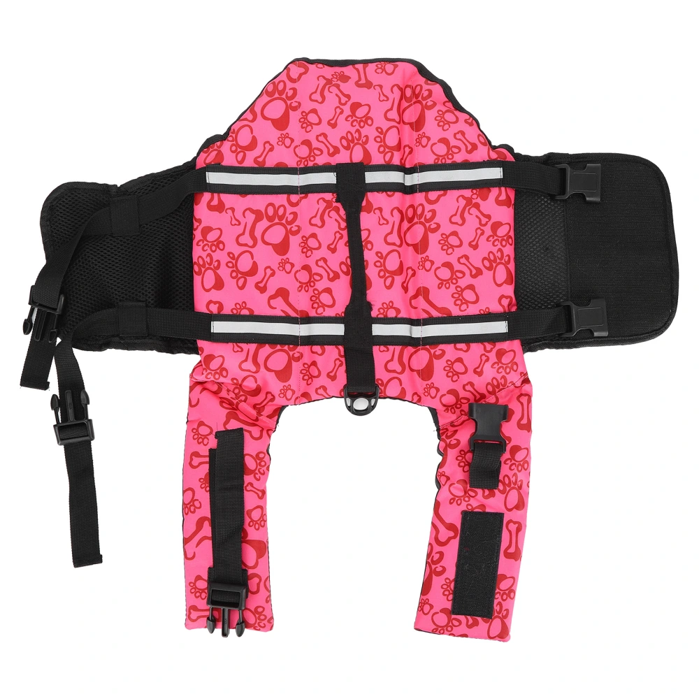 High Buoyancy Dog Swimsuit Adjustable Pet Safety Life Jacket with Reflective for SwimmingPink Bones XS