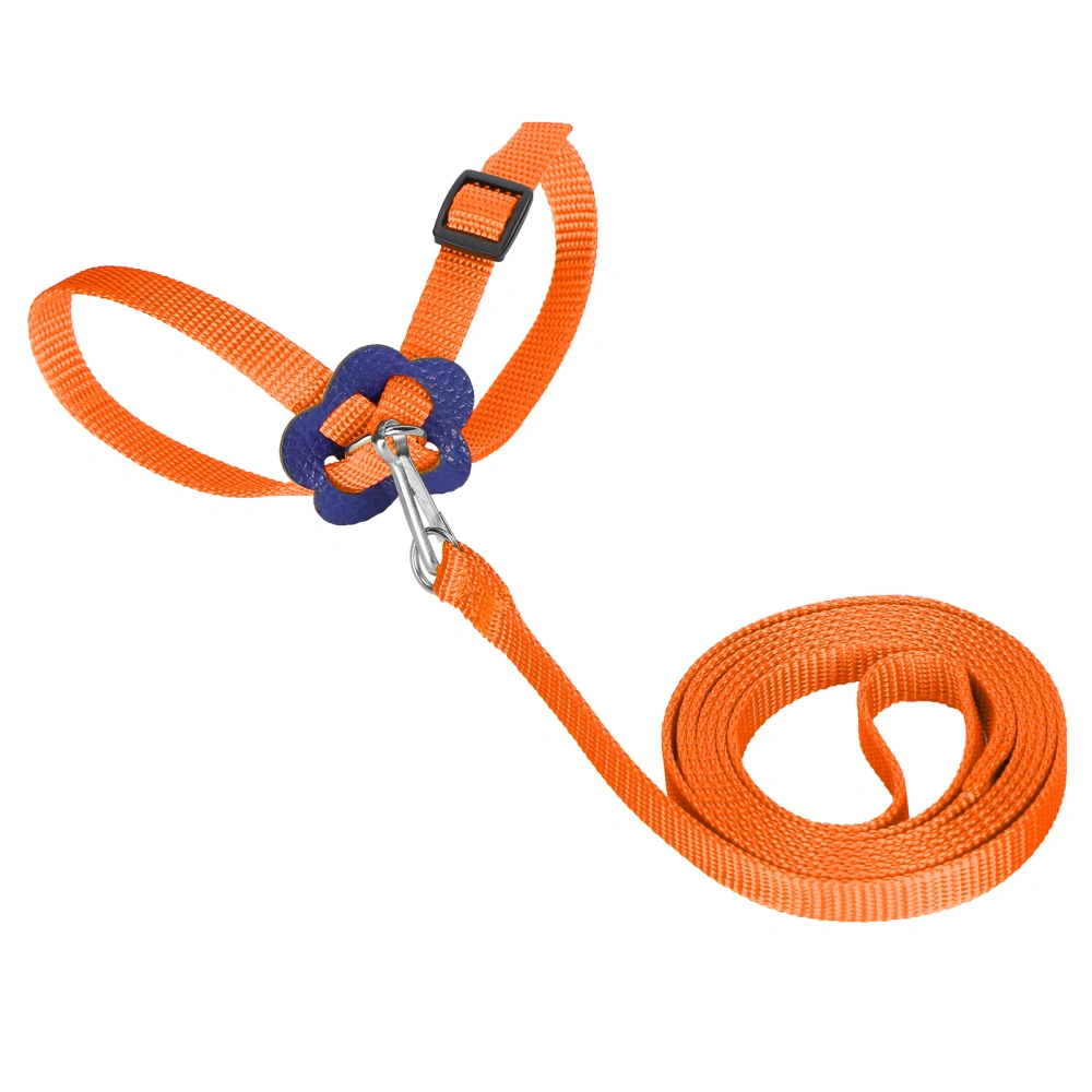 Bird Harness Parrot Leash Adjustable Birds Nylon AntiBite Rope for Outdoor Training(Orange )