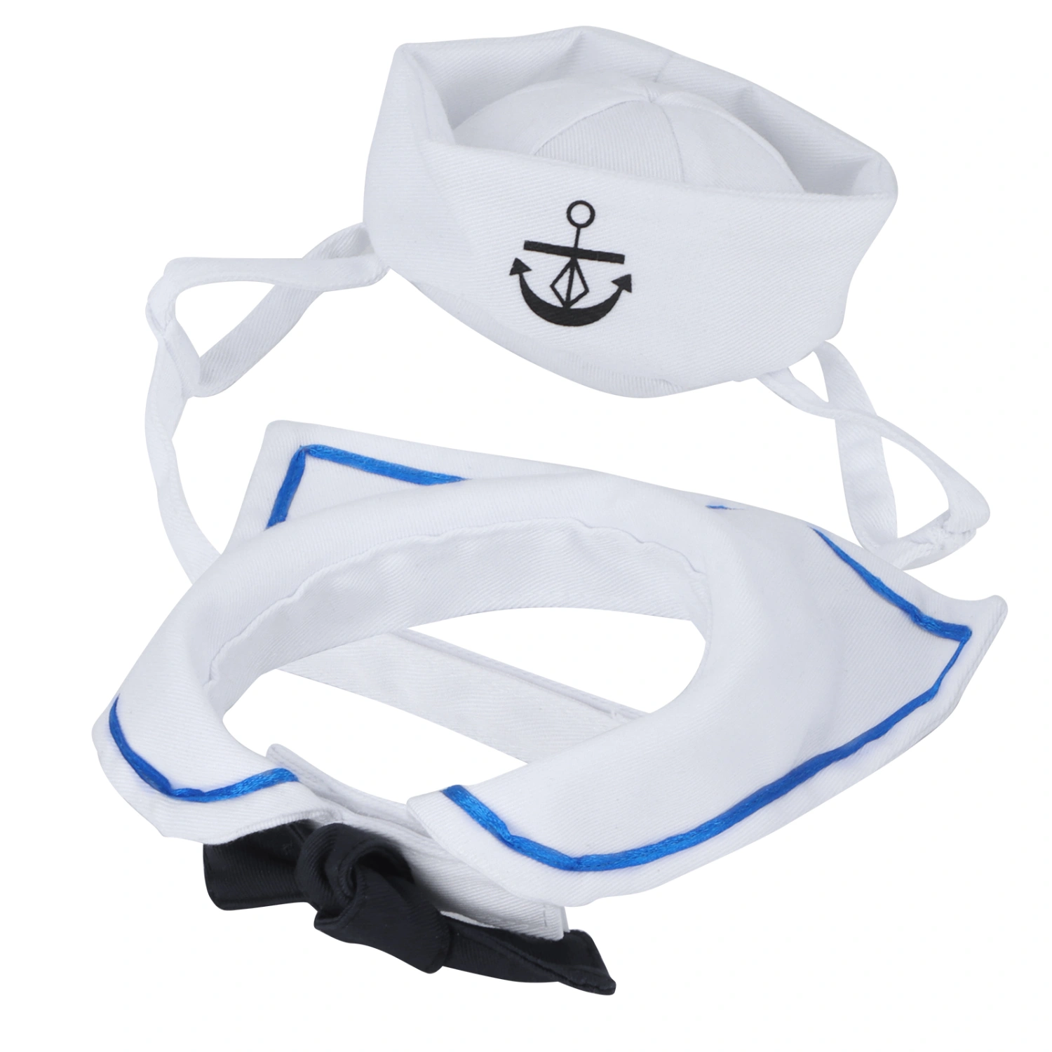 Pet Sailor Suit Cotton Cat Adjustable Hat and Cloak Set for Christmas Decoration