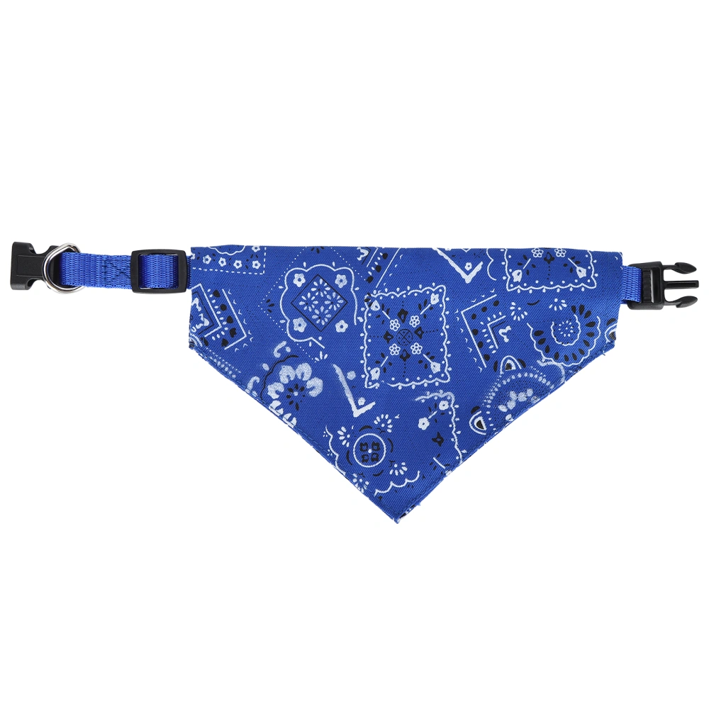 Pet Handkerchief with Adjustable Buckle Pet Pig Polyester Scarf Triangular CollarBlue L