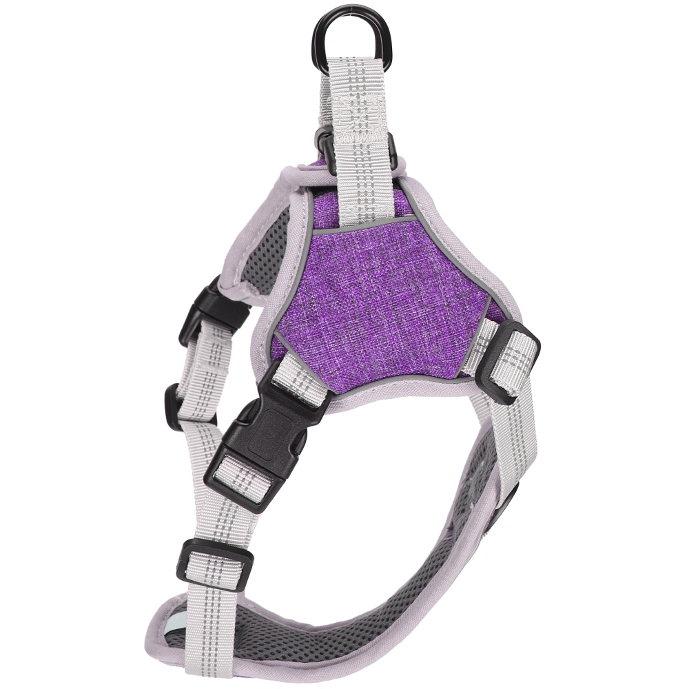 Outdoor Dog Vest Harness Pet Adjustable AntiLost Vest Harness for Large Medium Dog(Purple XL)