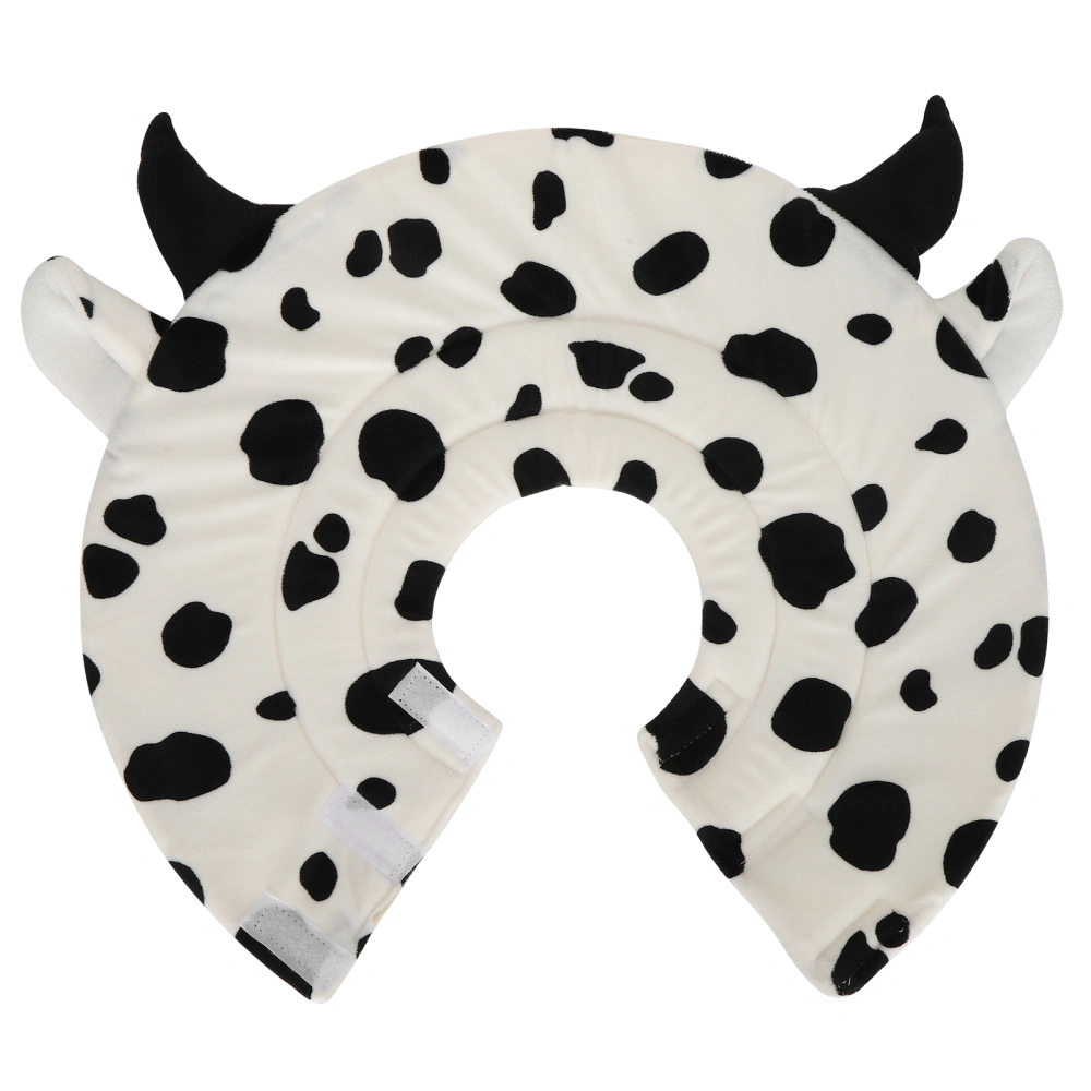 Cow Shape Cat Protective Collar Pet Soft Surgery Wound Recovery AntiBite Neck Collar(S )