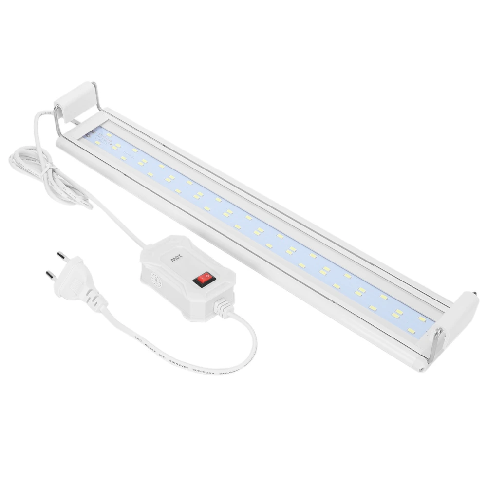 LED Aquarium Clip Lamp 4-Row Blue White Light High Brightness Fish Tank Lighting EU Plug 220V10W for 40-50cm Tank