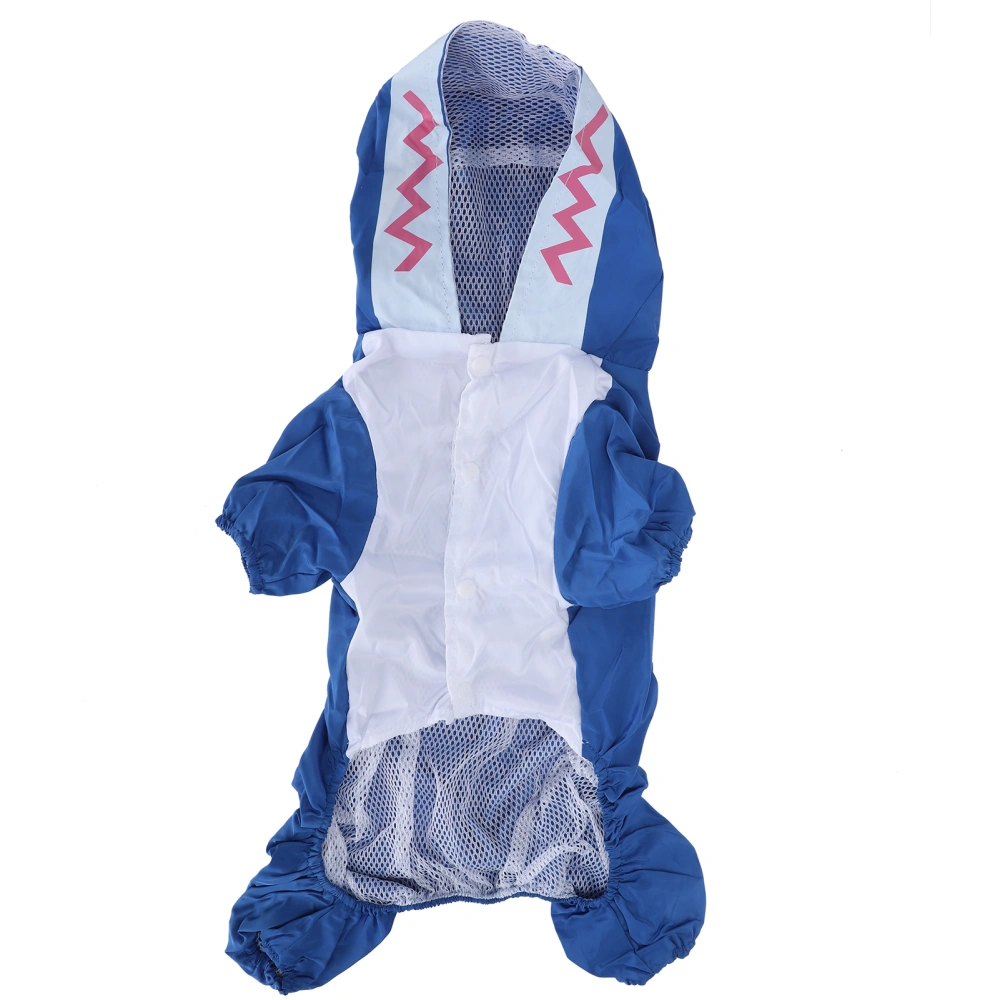 Dog Cute Raincoat Hooded Cloak Rain Jacket Cover Waterproof Polyester Pet Wearing ClothingBlue XL