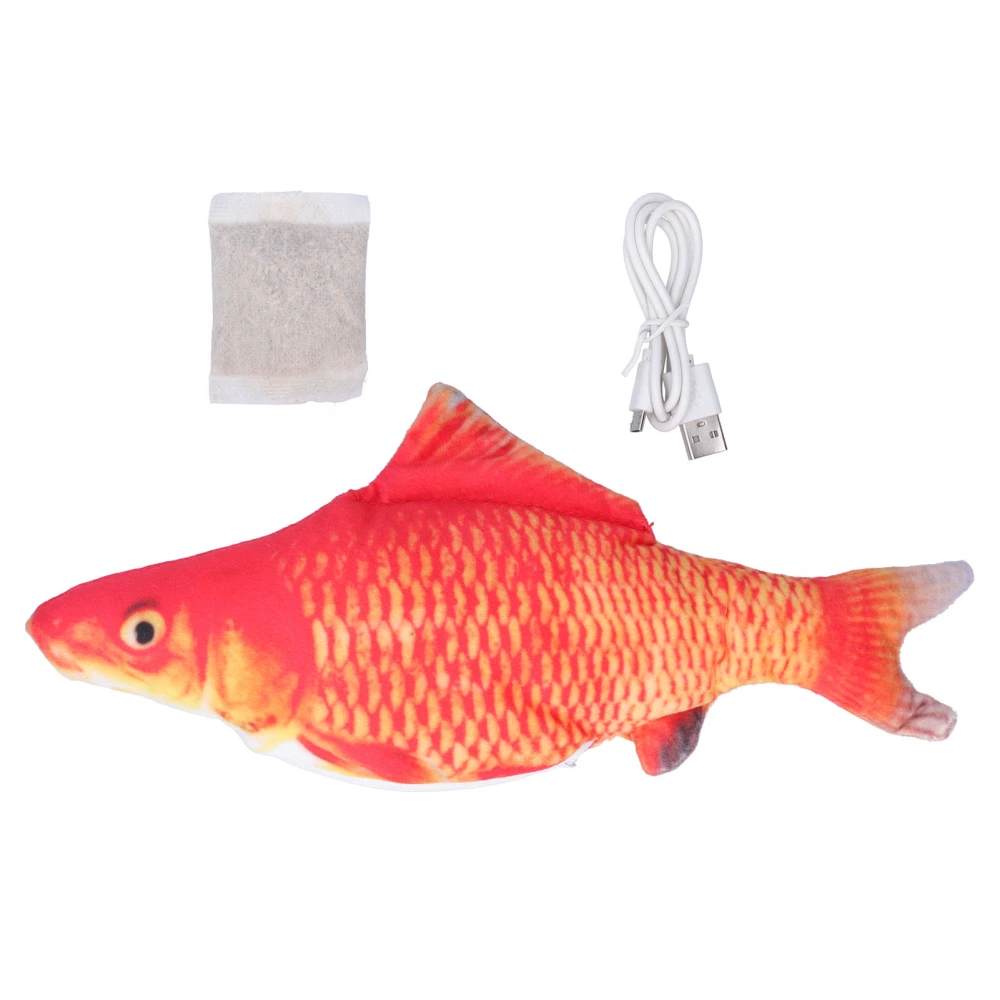 Electric Fish Cat Toy Plush Moving Wagging Jumping Automatic Simulation Fish RechargeableRed Herring USB Charging