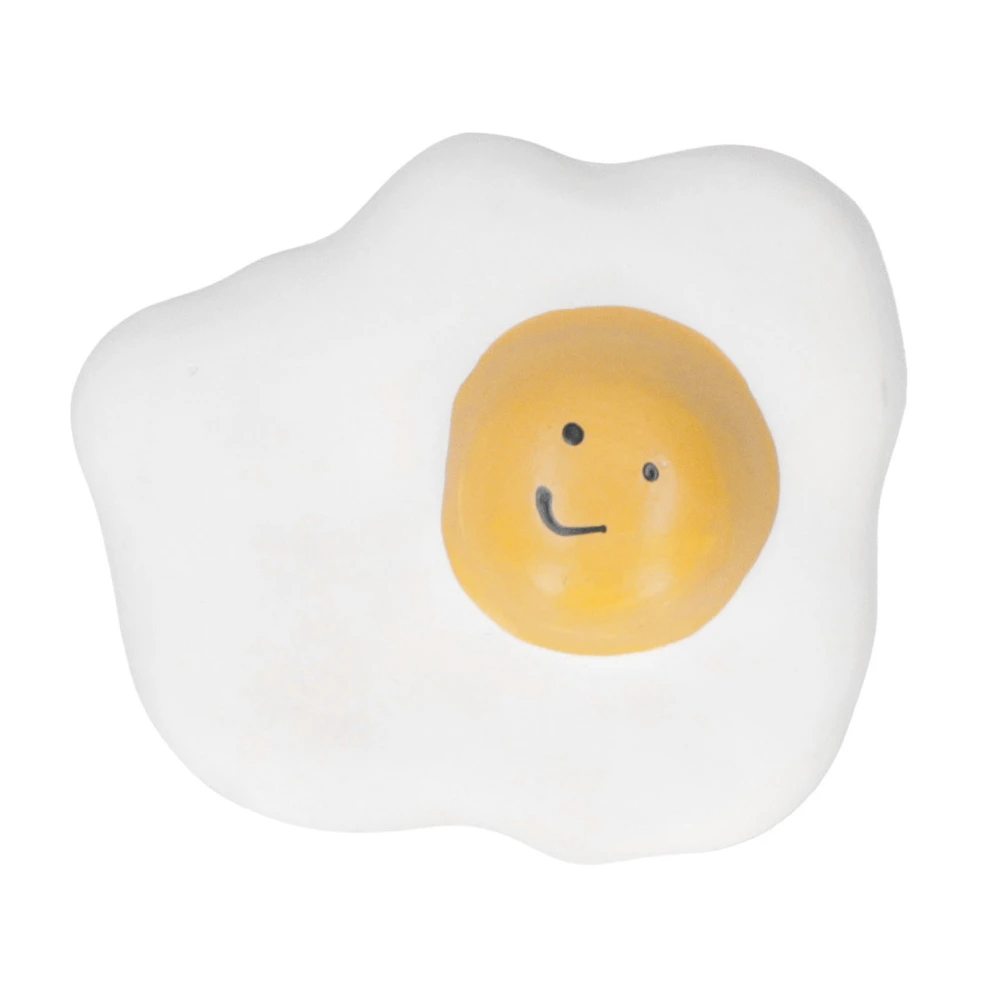 Latex Smiling Face Poached Egg Dog Chew Toy Sound Squeaky Teeth Cleaning Biting Toy