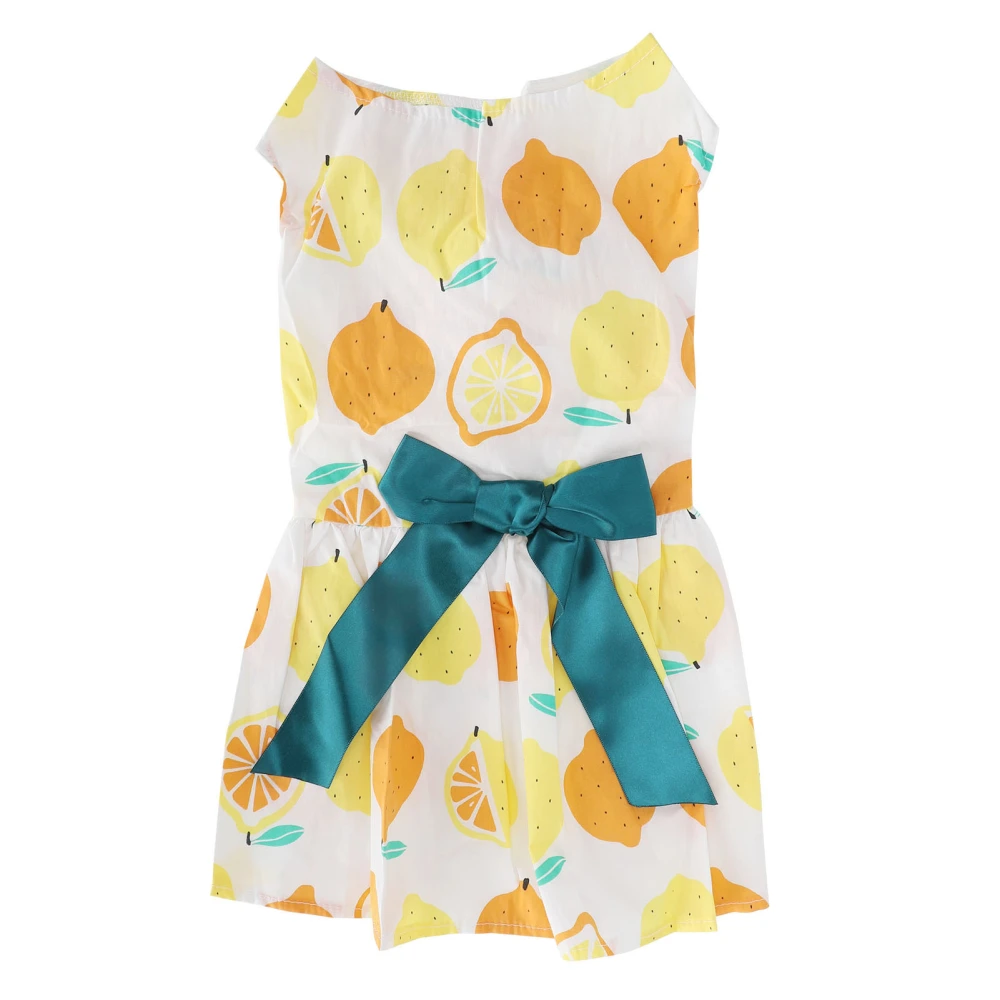 Pet Small Dog Polyester Clothes Soft Dress Costume Fruit Pattern Skirt for Summer PartyOrange Yellow S