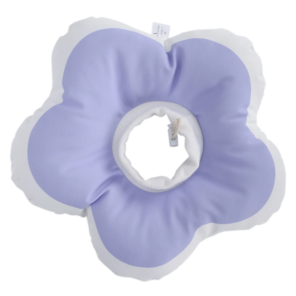 Flower Shaped Pet Recovery Elizabeth Circle Waterproof Cat Bathing Anti‑Licking CollarPurple L