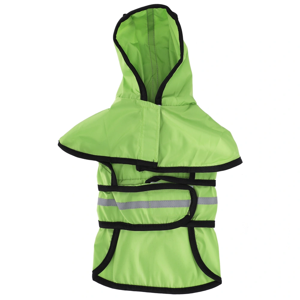 Dog Raincoat Polyester Pet Rain Cape Jacket Reflective Stripe Waterproof BreathableShiny Green M