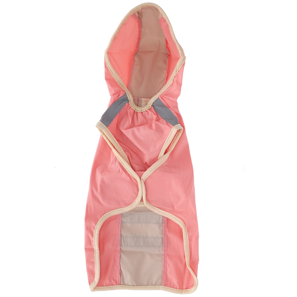 Dog Raincoat Polyester Pet Rain Cape Jacket Reflective Stripe Waterproof BreathablePink M