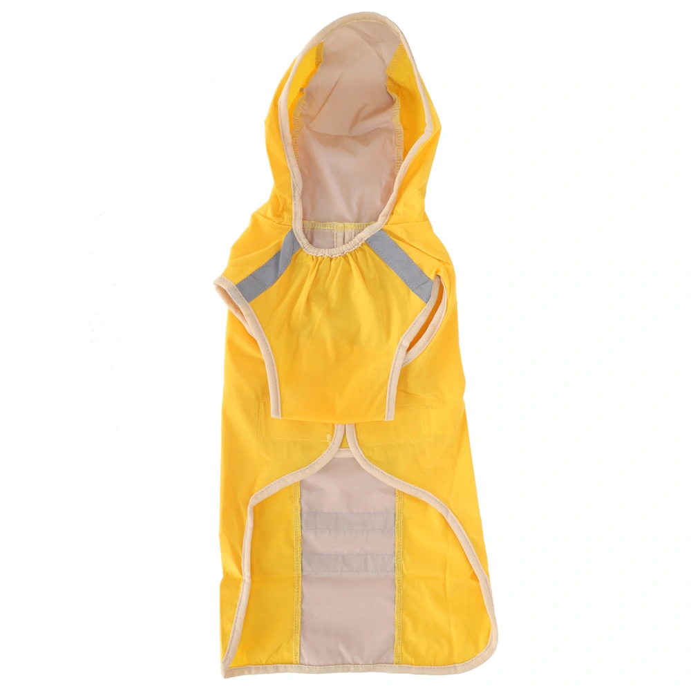 Dog Raincoat Waterproof Adjustable Lightweight Pet Rain Jacket with Safety Reflective StripeYellow XL