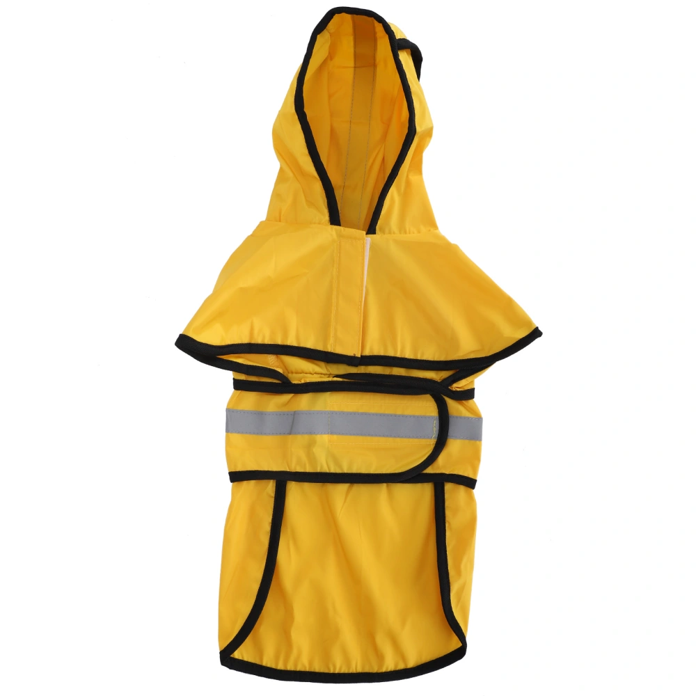 Pet Dog Raincoat Hooded Waterproof Adjustable Pet Rain Jacket with Reflective StripYellow XL