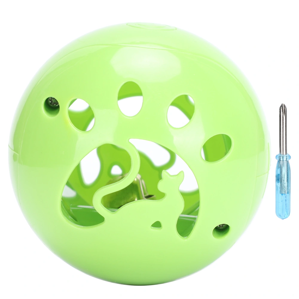 Pet LED Flashing Toy Ball Cat Rolling Ball with Bell Pet Sounding Interactive ToyGreen